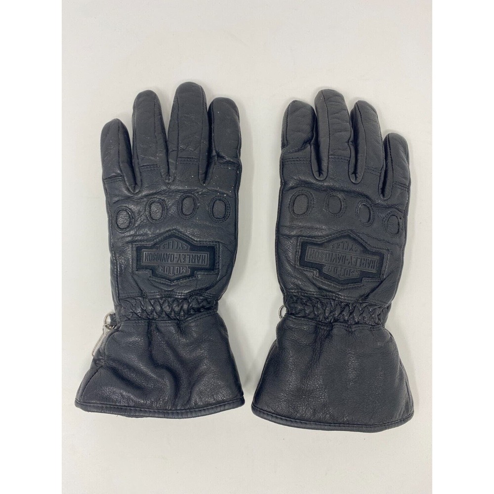✨Reposh ✨️ Harley Davidson Womens Riding Gloves Black Leather Embossed Emblem